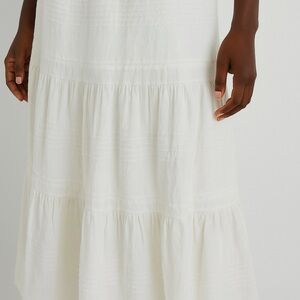 Bloomingdale's Aqua Boho White Tiered Maxi Skirt